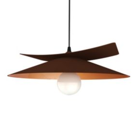 LUMICOM - MILLER Suspension, 1X E27, max 42W, métal, marron corten/feuille cuivre, D.40cm