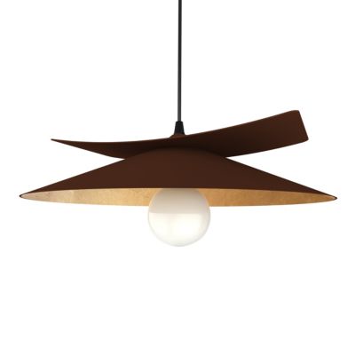 LUMICOM - MILLER Suspension, 1X E27, max 42W, métal, marron corten/feuille d'or, D.40cm