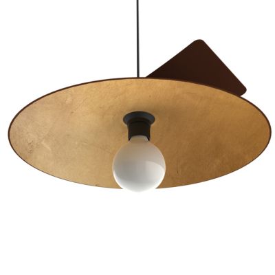 LUMICOM - MILLER Suspension, 1X E27, max 42W, métal, marron corten/feuille d'or, D.40cm