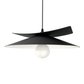 LUMICOM - MILLER Suspension, 1X E27, max 42W, métal, noir mat/blanc, D.40cm