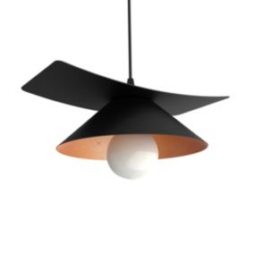 LUMICOM - MILLER Suspension, 1X E27, max 42W, métal, noir mat/feuille cuivre, D.25cm