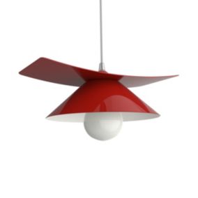 LUMICOM - MILLER Suspension, 1X E27, max 42W, métal, rouge brillant/blanc, D.25cm