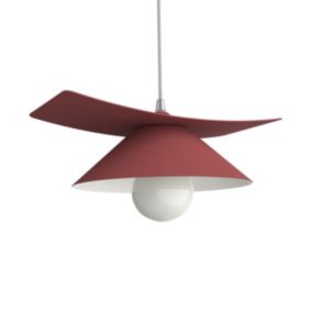 LUMICOM - MILLER Suspension, 1X E27, max 42W, métal, rouge cowhide/blanc, D.25cm