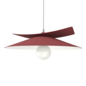 LUMICOM - MILLER Suspension, 1X E27, max 42W, métal, rouge cowhide/blanc, D.40cm