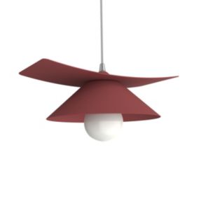 LUMICOM - MILLER Suspension, 1X E27, max 42W, métal, rouge cowhide, D.25cm