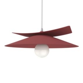 LUMICOM - MILLER Suspension, 1X E27, max 42W, métal, rouge cowhide, D.40cm