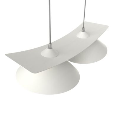 LUMICOM - MILLER Suspension, 2X E27, max 42W, métal, blanc mat/feuille cuivre, L.27cm