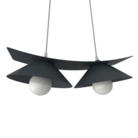 LUMICOM - MILLER Suspension, 2X E27, max 42W, métal, gris anthracite, L.27cm