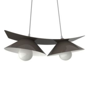 LUMICOM - MILLER Suspension, 2X E27, max 42W, métal, gris /blanc, L.27cm