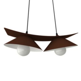 LUMICOM - MILLER Suspension, 2X E27, max 42W, métal, marron corten/blanc, L.27cm