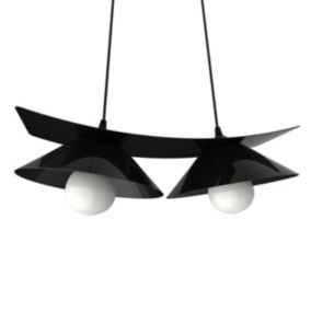 LUMICOM - MILLER Suspension, 2X E27, max 42W, métal, noir brillant, L.27cm