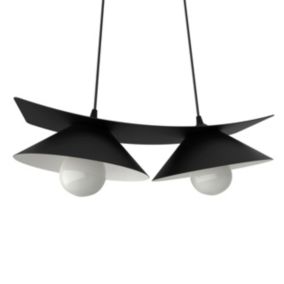 LUMICOM - MILLER Suspension, 2X E27, max 42W, métal, noir mat/blanc, L.27cm