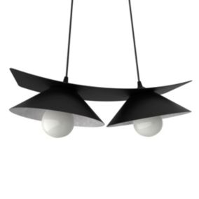 LUMICOM - MILLER Suspension, 2X E27, max 42W, métal, noir mat/feuille argent, L.27cm