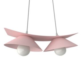 LUMICOM - MILLER Suspension, 2X E27, max 42W, métal, rose, L.27cm