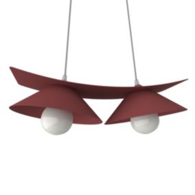 LUMICOM - MILLER Suspension, 2X E27, max 42W, métal, rouge cowhide, L.27cm