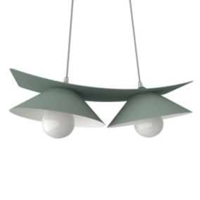 LUMICOM - MILLER Suspension, 2X E27, max 42W, métal, vert iceberg/blanc, L.27cm