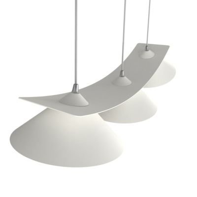 LUMICOM - MILLER Suspension, 3X E27, max 42W, métal, blanc mat/feuille cuivre, L.70cm