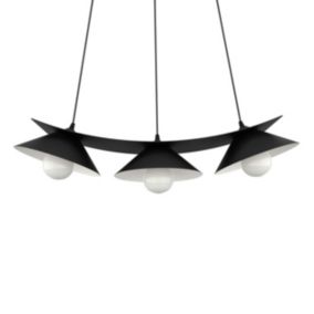 LUMICOM - MILLER Suspension, 3X E27, max 42W, métal, noir mat/blanc, L.70cm