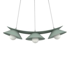 LUMICOM - MILLER Suspension, 3X E27, max 42W, métal, vert iceberg, L.70cm