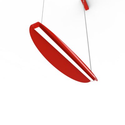 LUMICOM - MIRROR 1X Suspension, STRIP LED, 17W/m, 3000K, métal, brillant rouge, L90cm