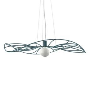 LUMICOM - MUSA Suspension, 1X E27, max 42W, métal, bleu méditerranéen, D.90cm