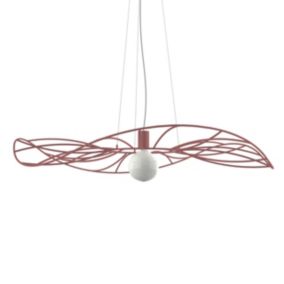 LUMICOM - MUSA Suspension, 1X E27, max 42W, métal, rouge cowhide, D.90cm