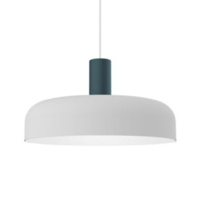 LUMICOM - NADIR Suspension, 1X E27, max 42W, métal, blanc mat/bleu méditerranéen, D.40cm