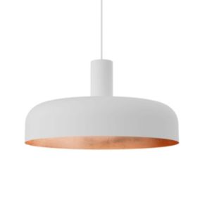 LUMICOM - NADIR Suspension, 1X E27, max 42W, métal, blanc mat/feuille cuivre, D.40cm