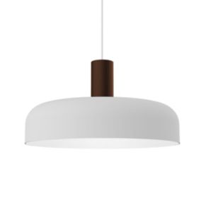 LUMICOM - NADIR Suspension, 1X E27, max 42W, métal, blanc mat/marron corten, D.40cm