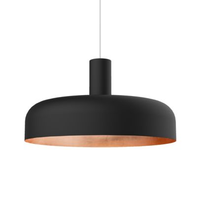 LUMICOM - NADIR Suspension, 1X E27, max 42W, métal, noir mat/feuille cuivre, D.40cm