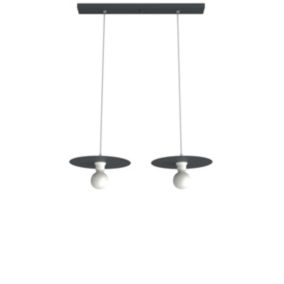 LUMICOM - NINA BINARIO Suspension, 2XE27, max 42W, métal, anthracite, D.30cm