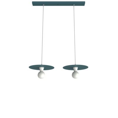 LUMICOM - NINA BINARIO Suspension, 2XE27, max 42W, métal, bleu méditerranèen, D.30cm