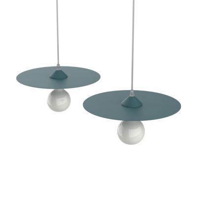 LUMICOM - NINA BINARIO Suspension, 2XE27, max 42W, métal, bleu méditerranèen, D.30cm
