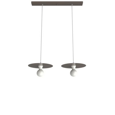 LUMICOM - NINA BINARIO Suspension, 2XE27, max 42W, métal, gris tourterelle brillant, D.30cm