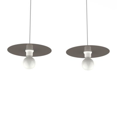 LUMICOM - NINA BINARIO Suspension, 2XE27, max 42W, métal, gris tourterelle brillant, D.30cm