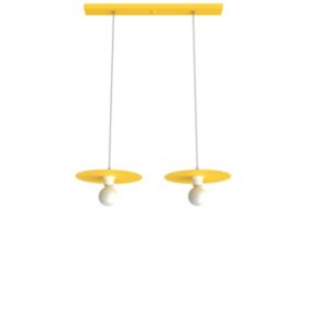 LUMICOM - NINA BINARIO Suspension, 2XE27, max 42W, métal, jaune, D.30cm