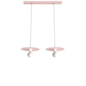 LUMICOM - NINA BINARIO Suspension, 2XE27, max 42W, métal, rose, D.30cm