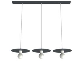 LUMICOM - NINA BINARIO Suspension, 3XE27, max 42W, métal, anthracite, D.30cm