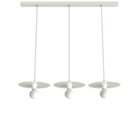 LUMICOM - NINA BINARIO Suspension, 3XE27, max 42W, métal, blanc brillant, D.30cm