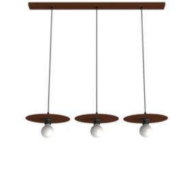 LUMICOM - NINA BINARIO Suspension, 3XE27, max 42W, métal, corten, D.30cm