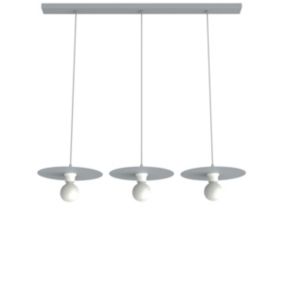 LUMICOM- NINA BINARIO Suspension, 3XE27, max 42W, métal, gris, D.30cm