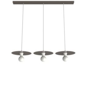 LUMICOM - NINA BINARIO Suspension, 3XE27, max 42W, métal, gris tourterelle brillant, D.30cm