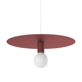 LUMICOM - NINA Suspension, 1X E27, max 42W, métal, rouge cowhide, D.40cm