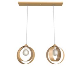 LUMICOM - NUCLEO BINARIO Suspension, 2XE27, max 42W, métal, anodic gold, D.25cm