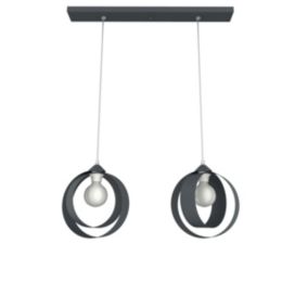 LUMICOM - NUCLEO BINARIO Suspension, 2XE27, max 42W, métal, anthracite, D.25cm