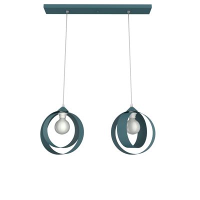 LUMICOM - NUCLEO BINARIO Suspension, 2XE27, max 42W, métal, bleu méditerranéen, D.25cm
