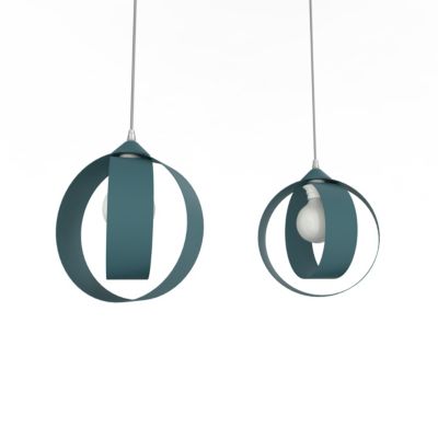 LUMICOM - NUCLEO BINARIO Suspension, 2XE27, max 42W, métal, bleu méditerranéen, D.25cm