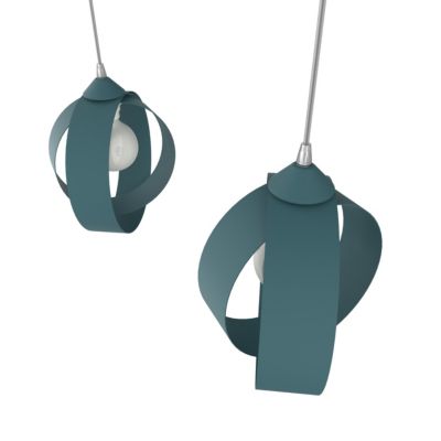LUMICOM - NUCLEO BINARIO Suspension, 2XE27, max 42W, métal, bleu méditerranéen, D.25cm