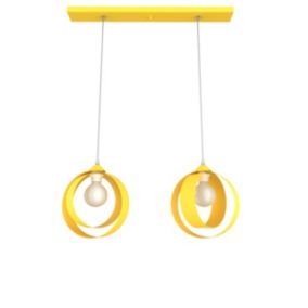 LUMICOM - NUCLEO BINARIO Suspension, 2XE27, max 42W, métal, jaune, D.25cm