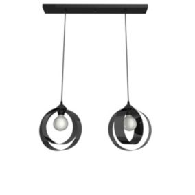 LUMICOM - NUCLEO BINARIO Suspension, 2XE27, max 42W, métal, noir brillant, D.25cm